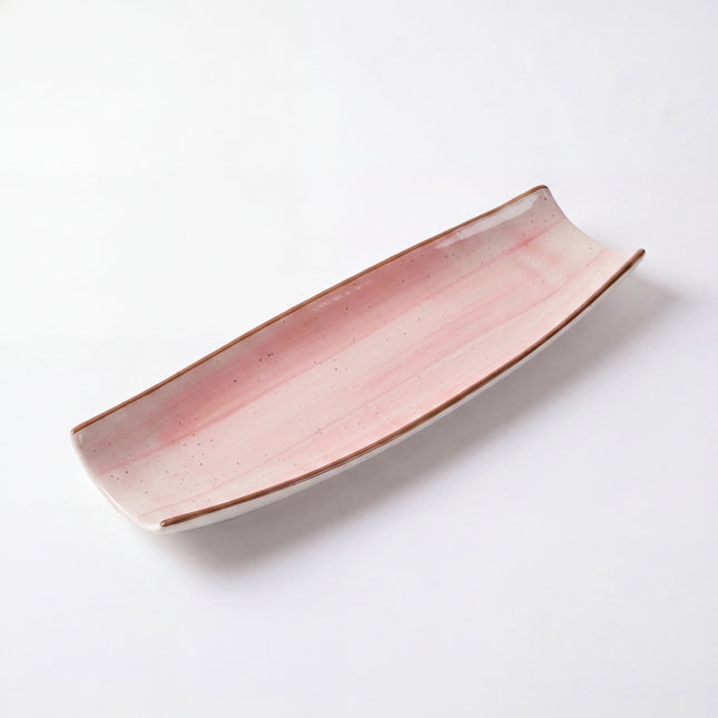 Curved Sushi Platter 14"x4" ( Pink Colorline )