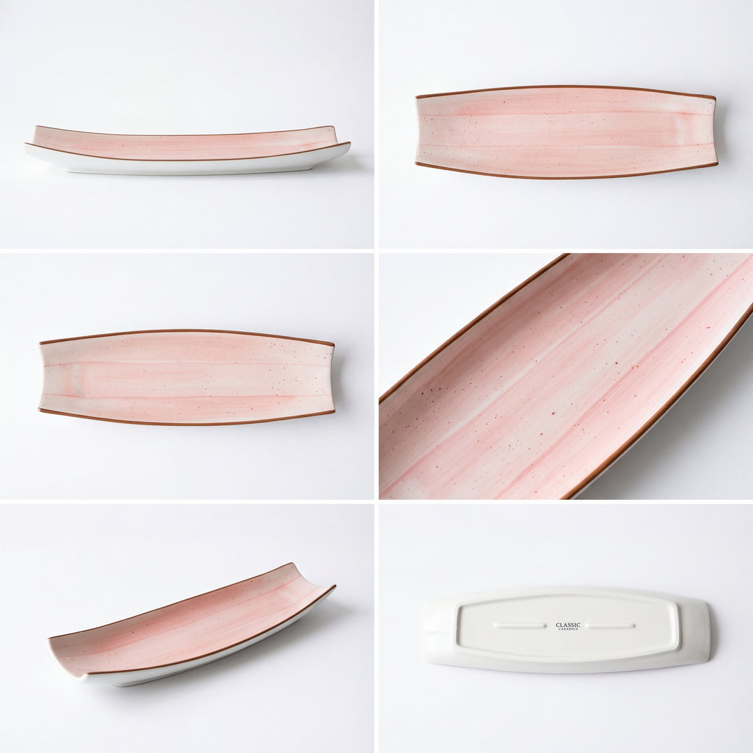 Curved Sushi Platter 14"x4" ( Rosewater )