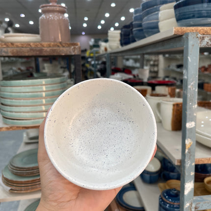 Leftover 5 inch Single Serving Bowl ( White Matt Black Specks )
