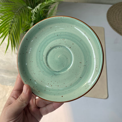 Leftover WM Cup Saucer Set ( Teal Colorline ) 6 cups 6 saucers ( 220ml )