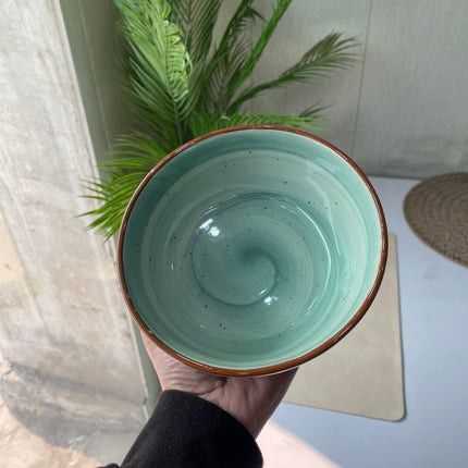 Leftover 6 inch Curved Cut Bowl ( Teal Colorline )