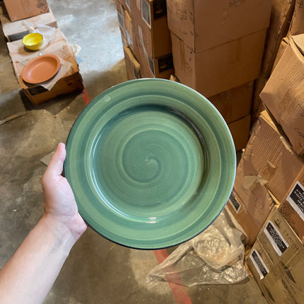 Leftover 10 inch Flat Plate ( Dark Green Colorline with Black Line )