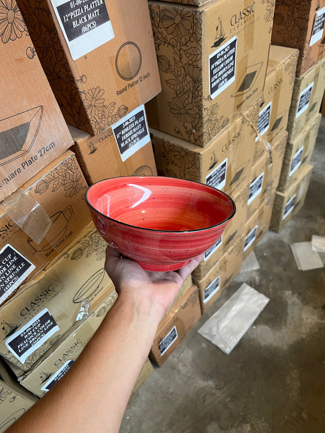 Leftover 9" Round Bowl ( Red Colorline with Black Line )