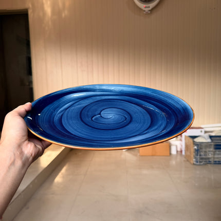 Leftover 13 inch Rimless Rice Dish ( Cobalt Blue Colorline )