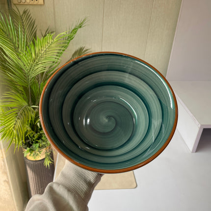 Leftover 9 inch V Shaped Bowl ( Peacock Green Colorline )