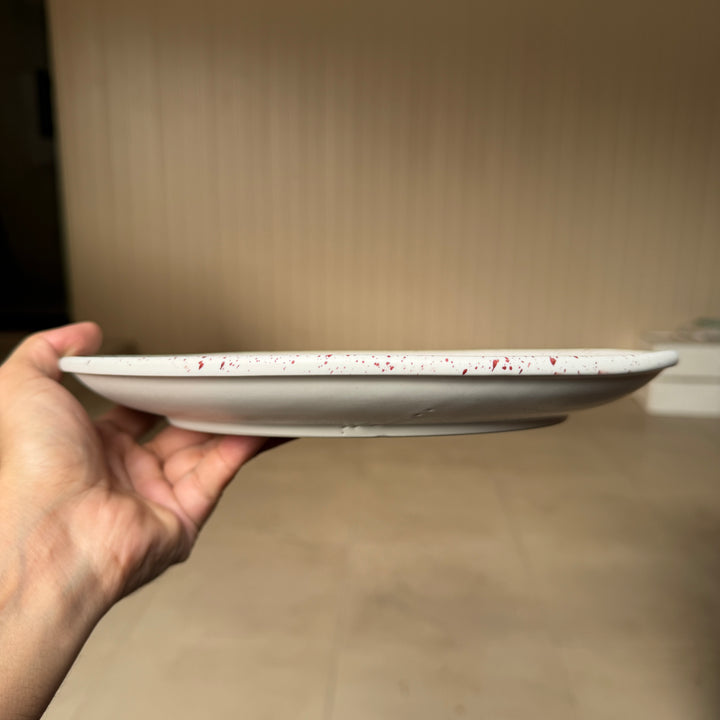 Leftover 11 inch Rimless Plate ( Snow Garnet )