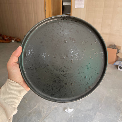 Leftover 10 inch Classic Plate ( Black Matte with Glossy Black Specks )