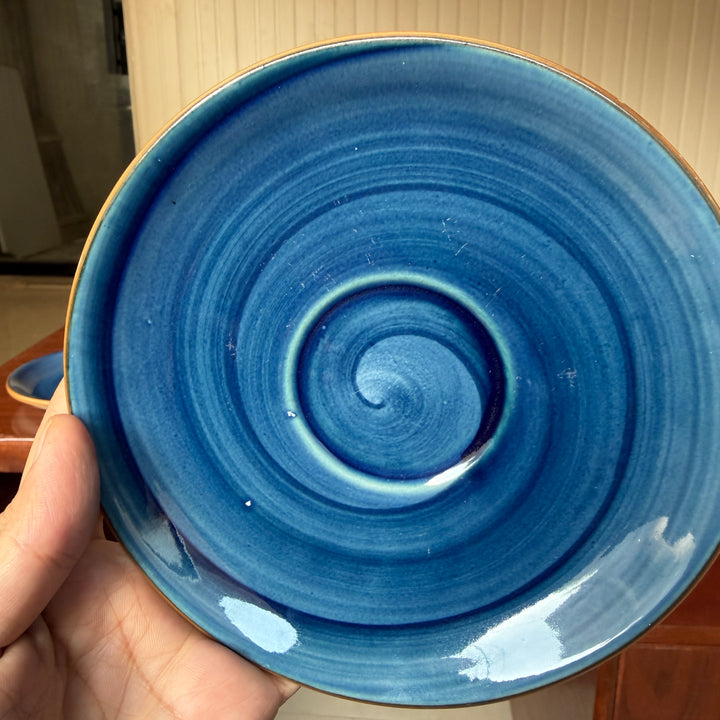 Leftover WM Cup Saucer Set ( Indigo ) 6 cups 6 saucers ( 220ml )