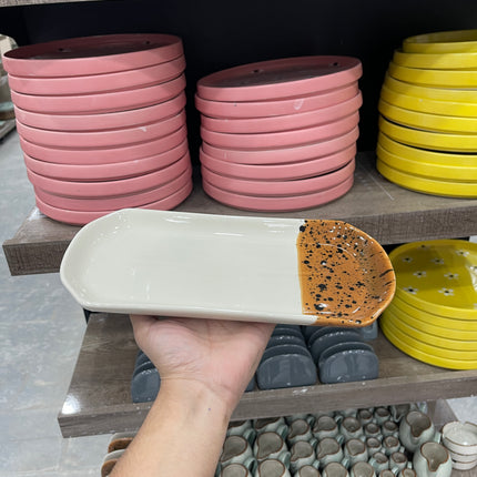 leftover 11.5"x6" YM Rectangular Platter ( Sandstorm Series )