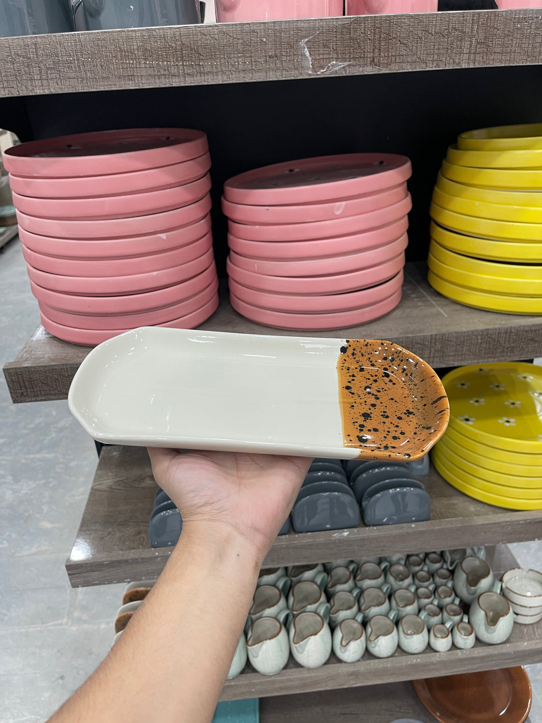leftover 11.5"x6" YM Rectangular Platter ( Sandstorm Series )