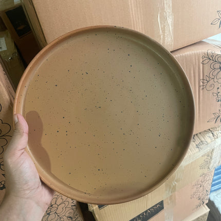 Leftover 10 inch Classic Plate ( Terracotta Matte with Black Specks )