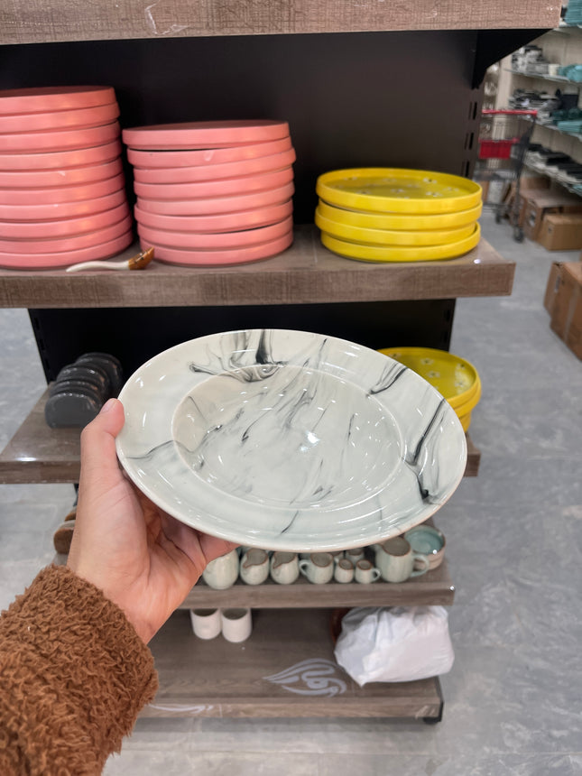 Leftover 9 inch Deep plate ( Black Marble )