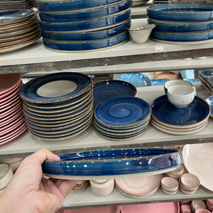 Leftover 8 inch Classic Plate ( Cobalt Blue Colorline )