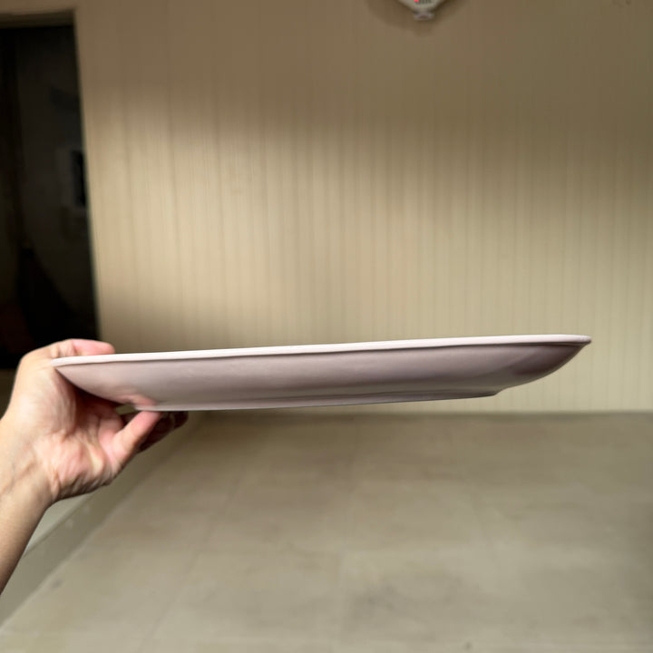 Leftover 13 inch Rimless Rice Dish ( Old Rose Matte with Black Specks )