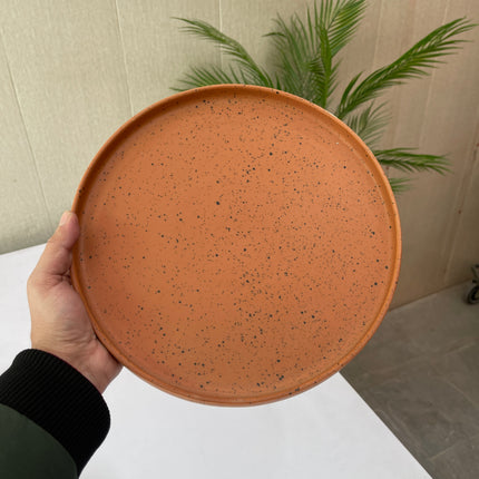 Leftover 10 inch Classic Plate ( Terracotta Matte with Black Specks )