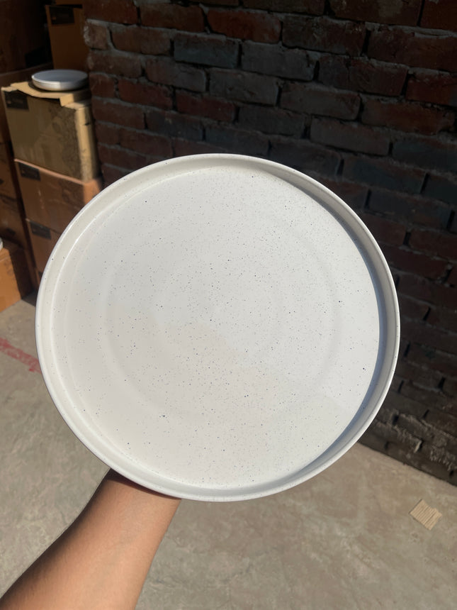Leftover 12 inch Classic Plate ( Glossy White with Black Specks )