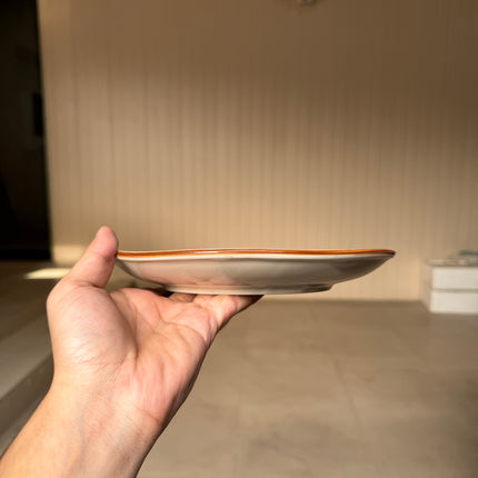 Leftover 8.5 inch Rimless Plate ( Teal Colorline with NO specks )