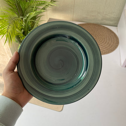Leftover 9 inch Deep plate ( Peacock Green Colorline without line on rim )