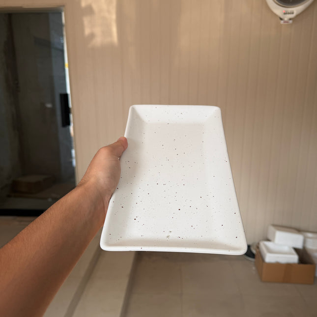 Leftover 11.5"x6" Rectangular Platter ( Snow Cocoa )