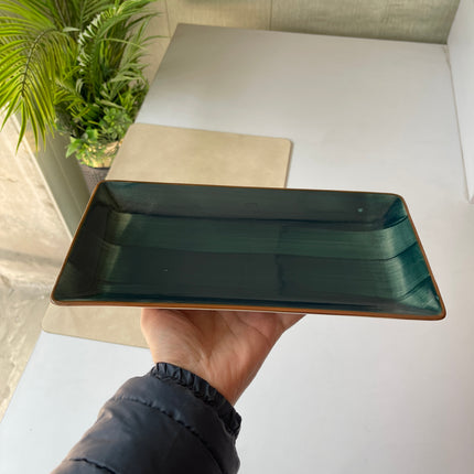 leftover 11.5"x6" Rectangular Platter ( Peacock Green Colorline )