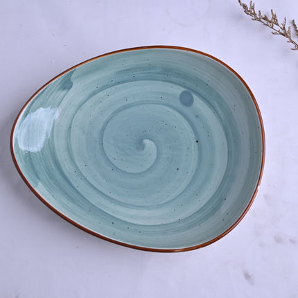 Leftover 11" x 9" Triangular Platter ( Teal Colorline )