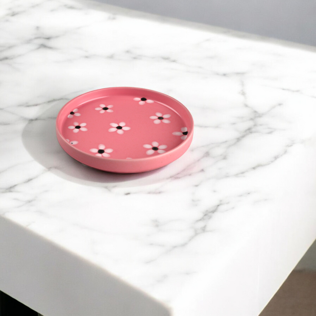 8 inch Classic Plate ( Pink Matte Floral )