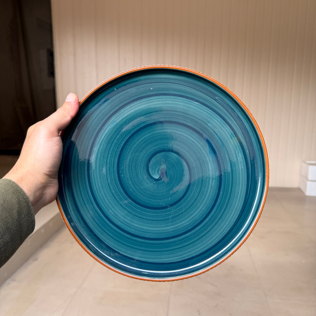 Leftover 10.5 inch Pebble Edge Plate ( Peacock Green Colorline )