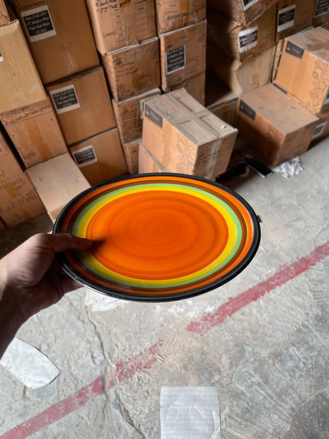 Leftover 10 inch Rimless Plate ( Multi Striped )