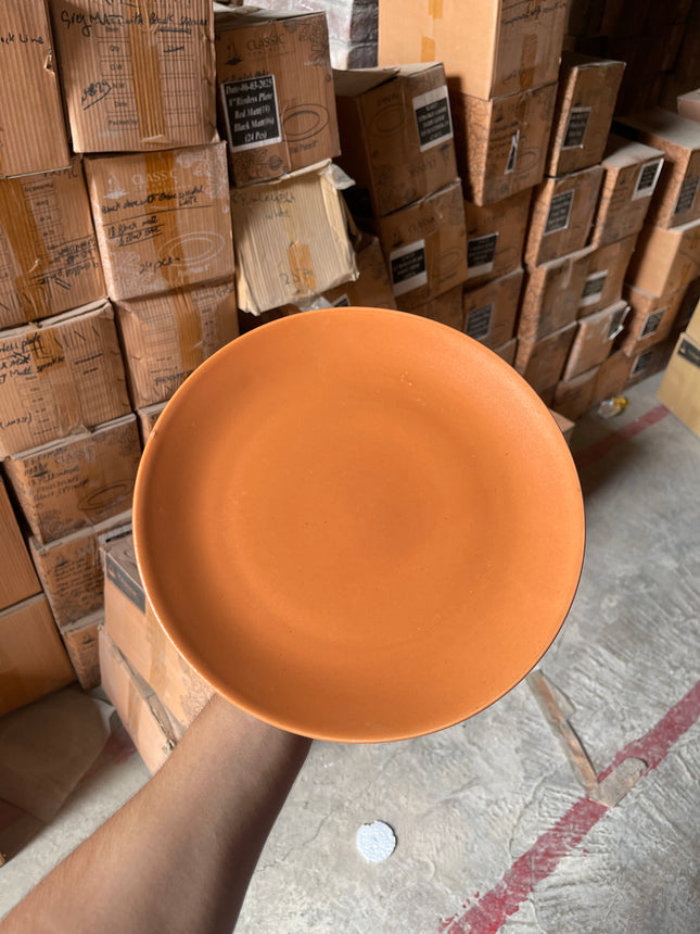 Leftover 10 inch Rimless Plate ( Terracotta Matte )