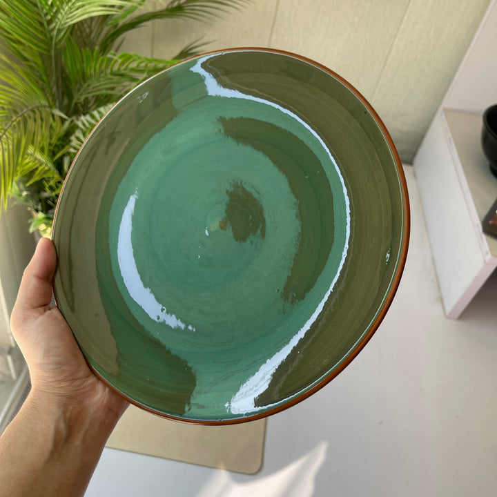 Leftover 10 inch Rimless Plate ( Dark Green Colorline )
