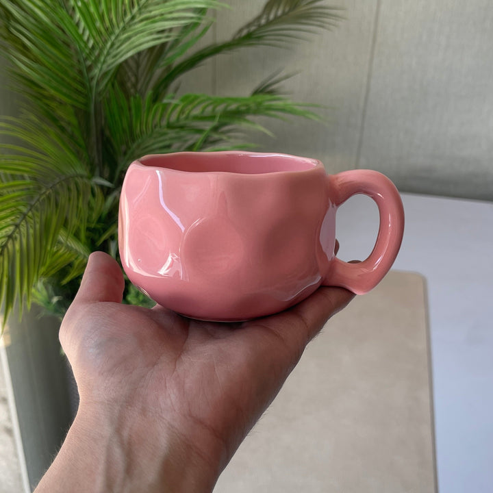 Leftover ( Irregular Shape ) Bubble Cup ( Glossy Pink ) ( 230 ml ) ( 1 piece )