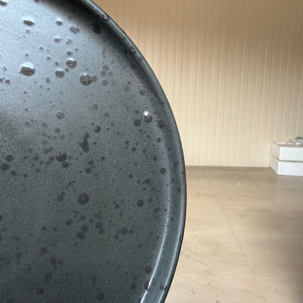 Leftover 10 inch Classic Plate ( Dull Black Matte with Glossy Black Specks )