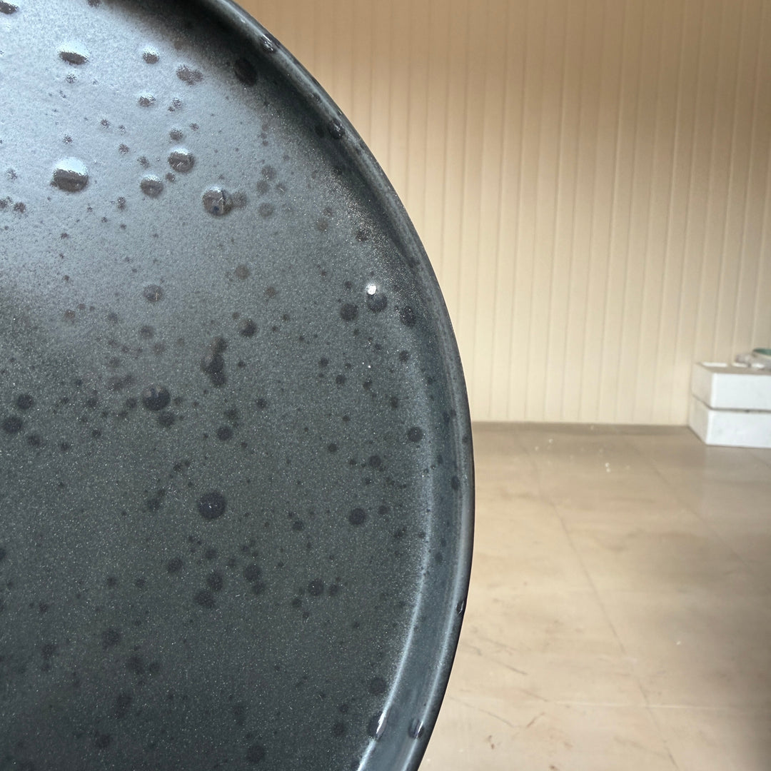 Leftover 10 inch Classic Plate ( Dull Black Matte with Glossy Black Specks )