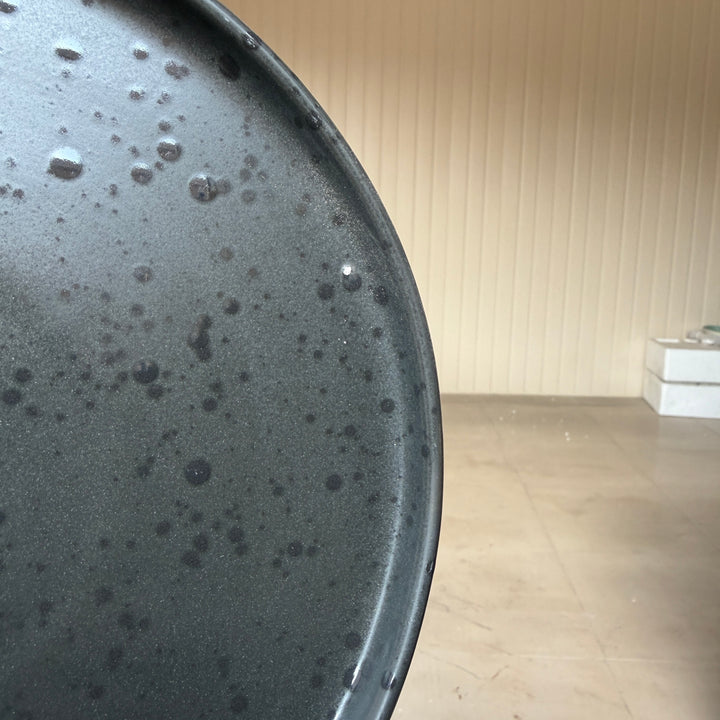 Leftover 10 inch Classic Plate ( Dull Black Matte with Glossy Black Specks )