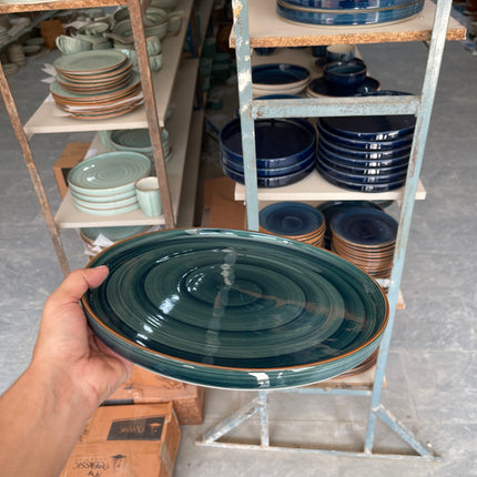Leftover 12 inch Classic Plate ( peacock green colorline )