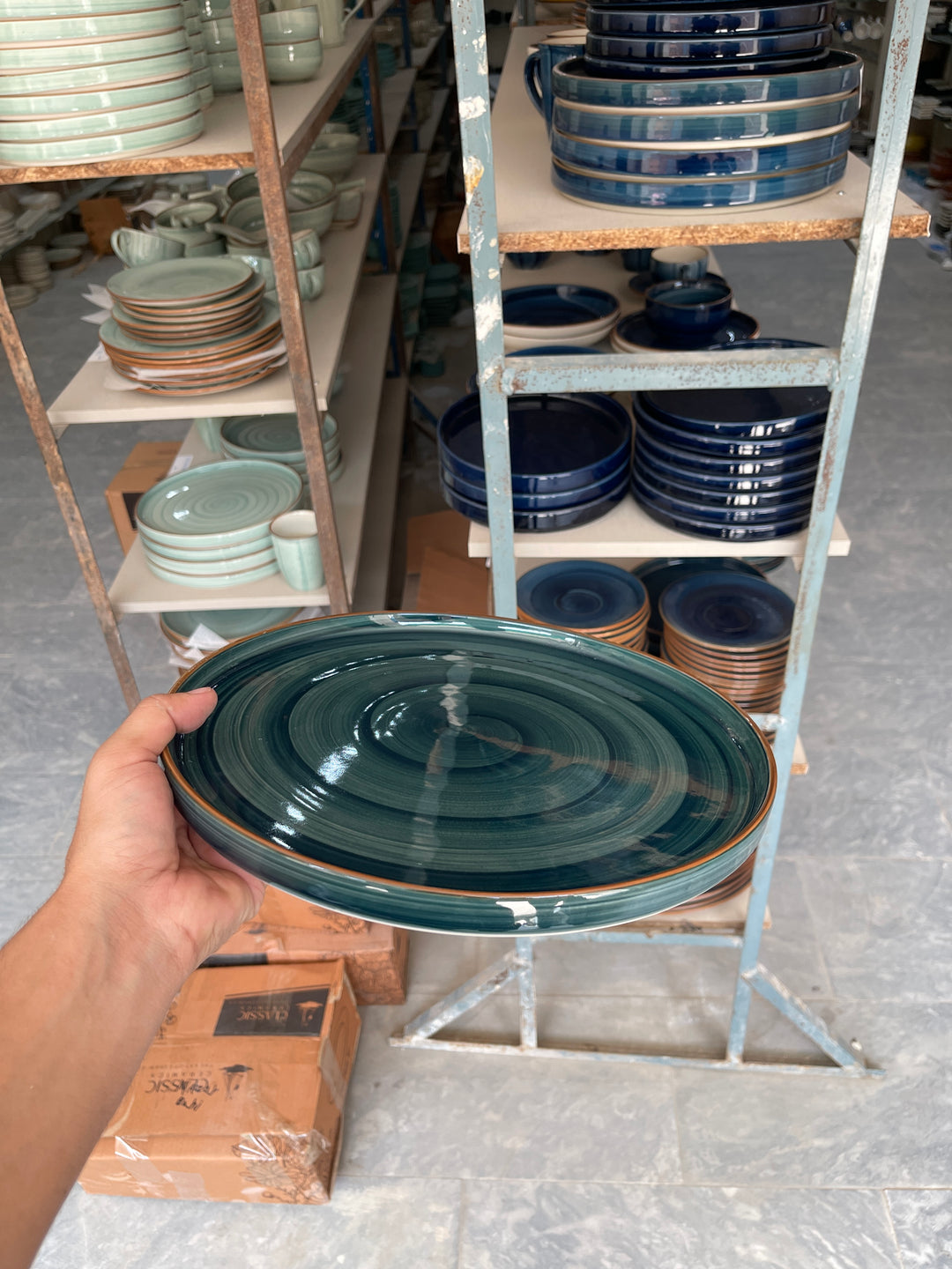 Leftover 12 inch Classic Plate ( peacock green colorline )
