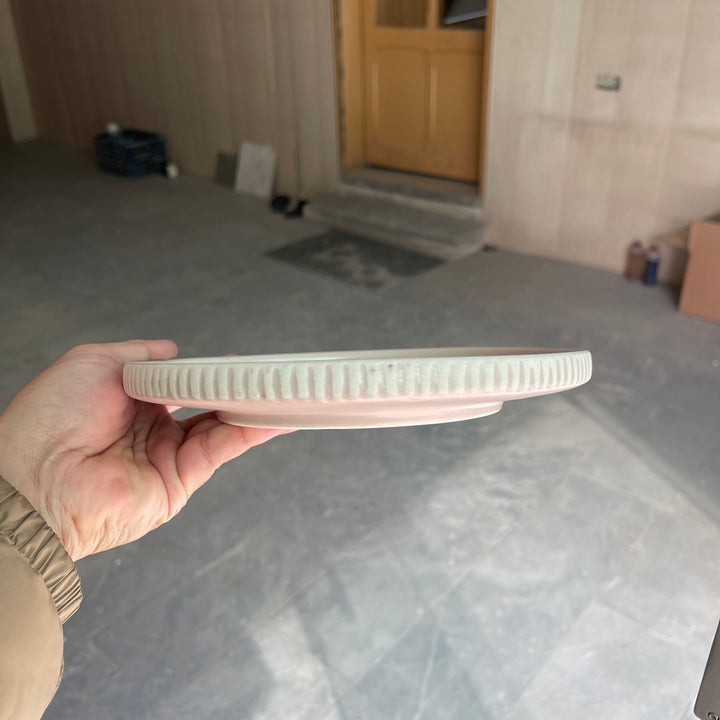 Leftover 8 inch Pebble Edge Plate ( Old Rose Matte )