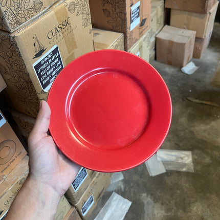 Leftover 8 inch Flat Plate with Rim ( Red Matte )