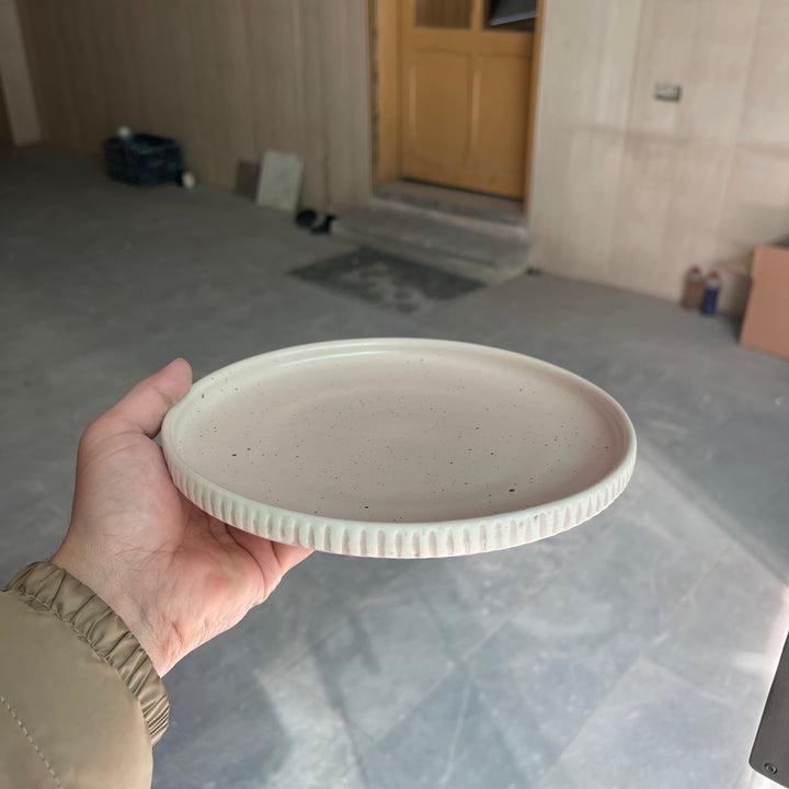 Leftover 8 inch Pebble Edge Plate ( Old Rose Matte )