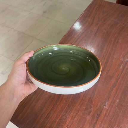 Leftover 8 inch Deep Classic Plate ( Dark Green Colorline )