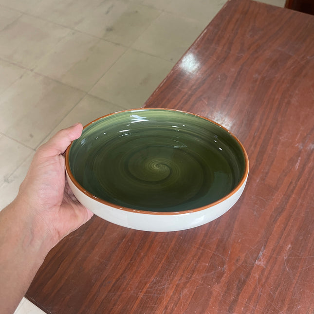 Leftover 8 inch Deep Classic Plate ( Dark Green Colorline )