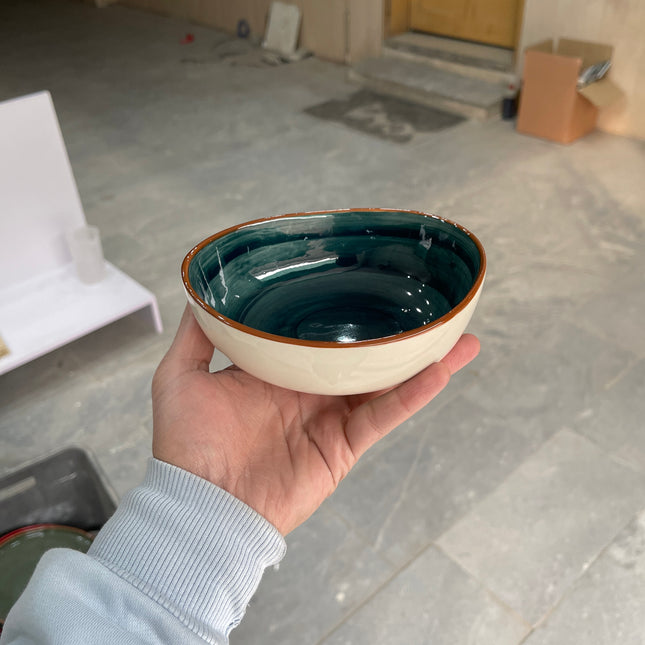 Leftover 6 inch Curved Bowl ( Peacock Green Colorline )