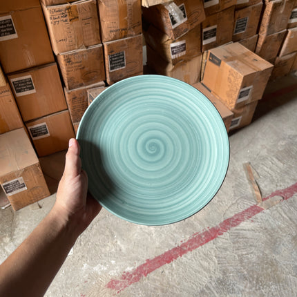 Leftover 10 inch Rimless Plate ( Teal Colorline )