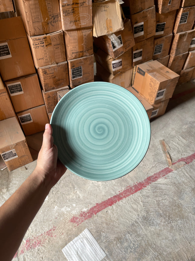 Leftover 10 inch Rimless Plate ( Teal Colorline )