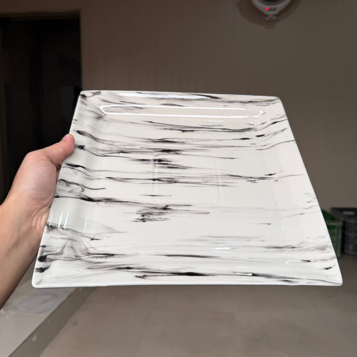Leftover 11" Square Platter ( Black Marble )