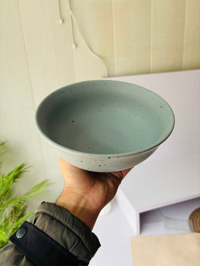 Leftover 8 inch Round Bowl ( Grey Matte with Black Specks )