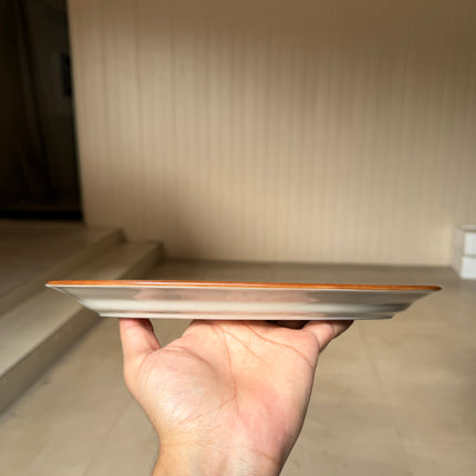 leftover 11 inch Rice Dish with Rim ( Yellow Colorline )