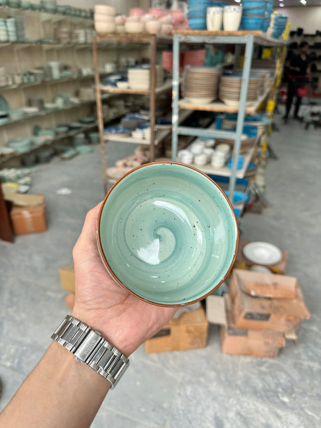 Leftover 5 inch Single Serving Bowl ( Teal Colorline )