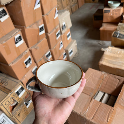 Leftover D Handle Coffee Cup Large ( Grey Colorline ) ( 330 ml )