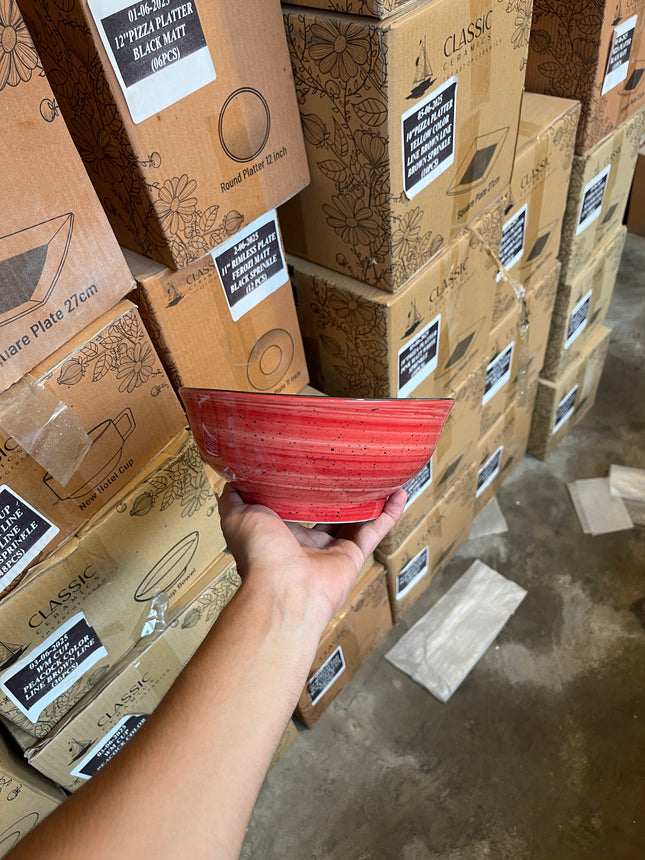 Leftover 9" Round Bowl ( Red Colorline with Black Line )